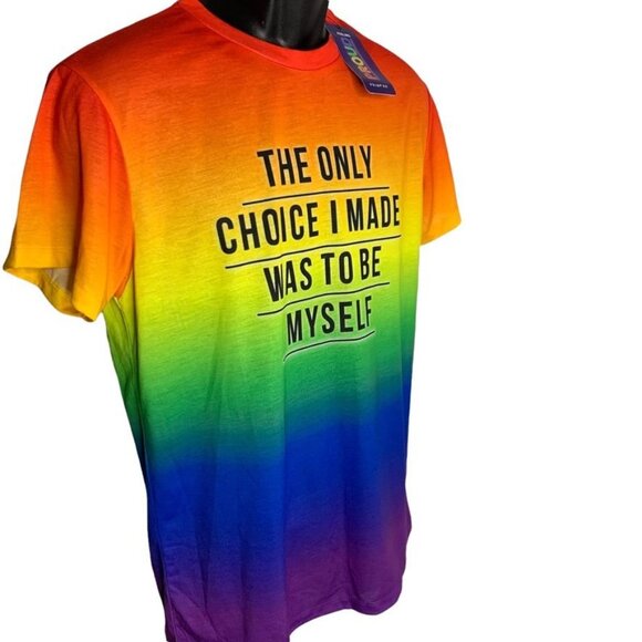 Mens Pride Shirt Tie Dye The Only Choice Was To Be Myself Sz M Short Sleeve - Picture 2 of 4